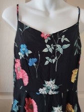 Old Nayy Size Large Black W/ Bright Floral Pattern EUC