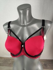 NEW Boux Avenue Black Red Mariette Balconette Bra Lingerie Underwear 36E , 36F