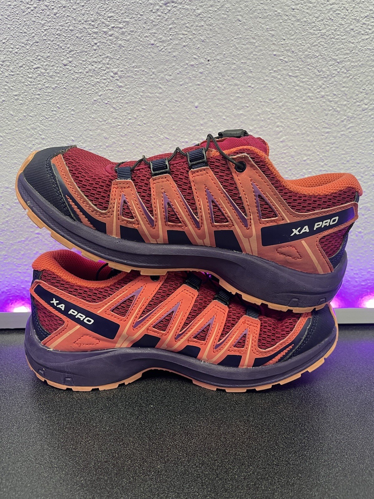 Salomon XA Pro 3D J scarpe da trail running da donna taglia 4 rosa viola USA