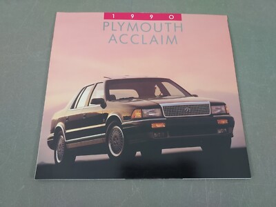 vintage 1990 Plymouth Acclaim Fold Out Promotional Brochure Catalog 10'' x 11''