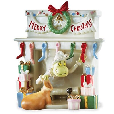 Lenox Grinch Steals The Stockings Figurine How Stole Christmas Dr Seuss Gift NEW