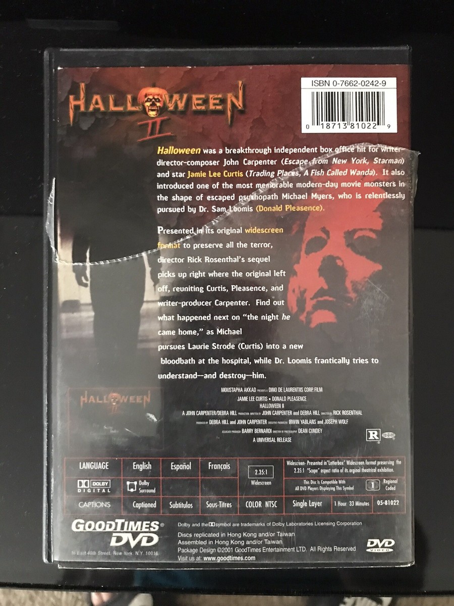 Halloween II (DVD 1981) Jamie Lee Curtis, Donald Pleasence