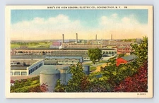 Postcard New York Schenectady NY General Electric Aerial 1940s Unposted Linen