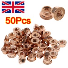 50Pcs M8 Copper Flashed Exhaust Manifold Nut 8 mm Nuts High Temperature Nuts UK