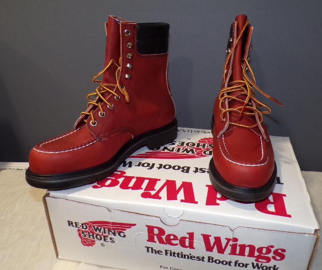 RED WING USA Classic Supersole 404 Plain Toe Mens Moc Toe Red Work Boots  org Box