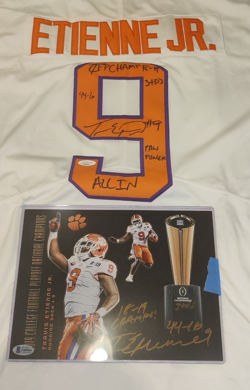 TRAVIS ETIENNE Signed Authentic CLEMSON JERSEY JSA/BGS COA National Champions 