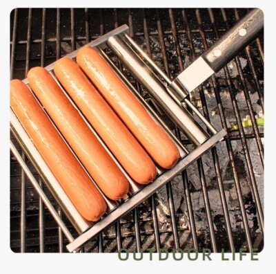 HOT dog grill Detachable long wooden handle Food grade stainless steel 