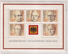 SA10 Germany 1982 Presidents of the Federal Republic minisheet