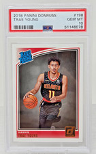 2018 Panini Donruss Rated Rookie TRAE YOUNG RC Basketball Card PSA 10 GEM MINT. rookie card picture