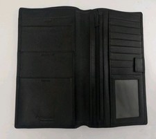 Samonsite Leather Wallet Travel Coat Organiser Black Credit Case VGC