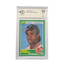 1989 Score Deion Sanders Rookie Card Graded BCCG 10 Mint Small crack on case
