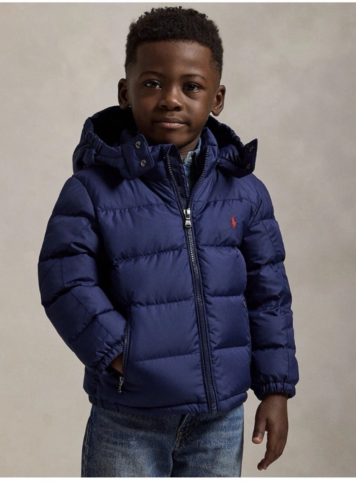 Polo Ralph Lauren Boys L (14-16) Hooded Puffer Jacket Navy Blue Down Insulation
Opens in a new windo