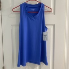 SOFIBELLA Women's XL Racerback - UV Colors Valley Blue Lightweight Tank Top