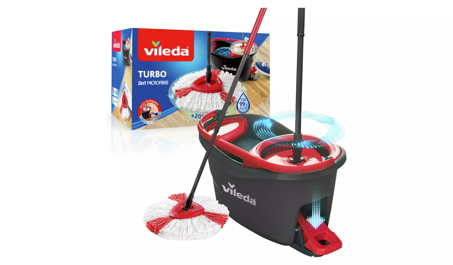 Vileda Turbo Microfibre Mop and Bucket Set FH155675 - Image 7