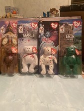 McDonalds Ty Teenie Beanie Babies International Bears Set of 4  See Description