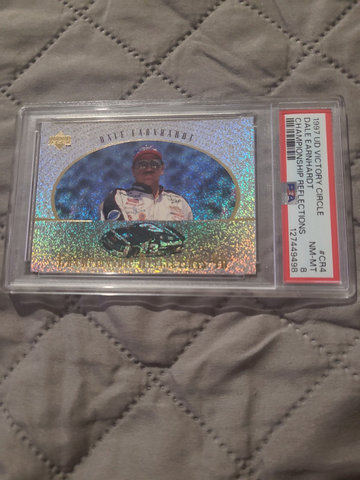 1997 Upper Deck Victory Circle Dale Earnhardt Championship Reflections PSA 8 view 6