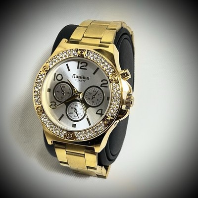 Kanima Gold Tone Chronograph Style Watch - New