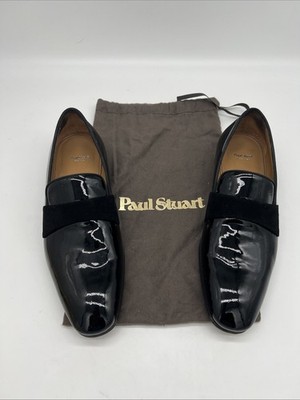 Paul Stuart Black Patent Leather Loafers 8 M Made In Italy W  display picture 2