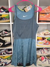 Nike Court Slam DRI-FIT Tennis Dress FZ6463-379 TEAL Size MEDIUM NWT MSRP 130
