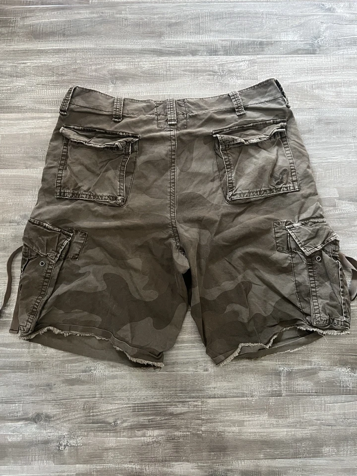 Pantalones Cortos Carga Y2K American Eagle Camuflados Envejecidos Para Hombre Talla 38 Foto 4 de 4