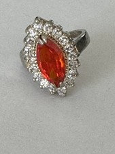 925 Silber Ring Feueropal Heiligenschein im M...