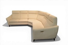 Cream Corner Sofa EgoItaliano Gaia Suede Fabric Suite Power Recliner On Sale