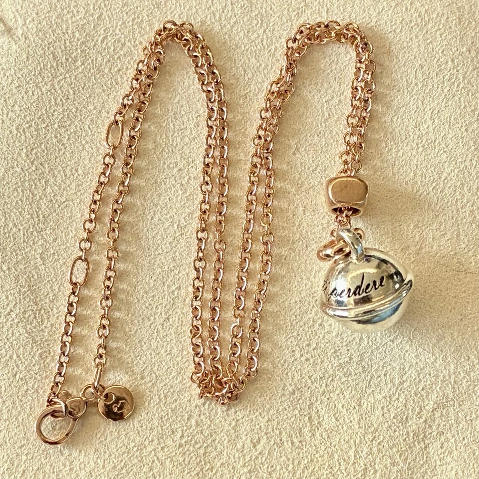 Dodo Pomellato Collana Ciondolo Campanella Oro Rosa Argento Fuori Produzione - Immagine 4 di 4