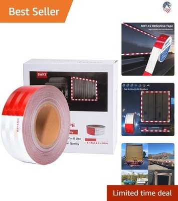 DOT-C2 Reflective Tape 2 Inch x 100 Feet Waterproof Red White Safety