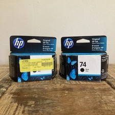 Two HP 74 CB335WN Genuine Black Ink Cartridges Expired December 2023