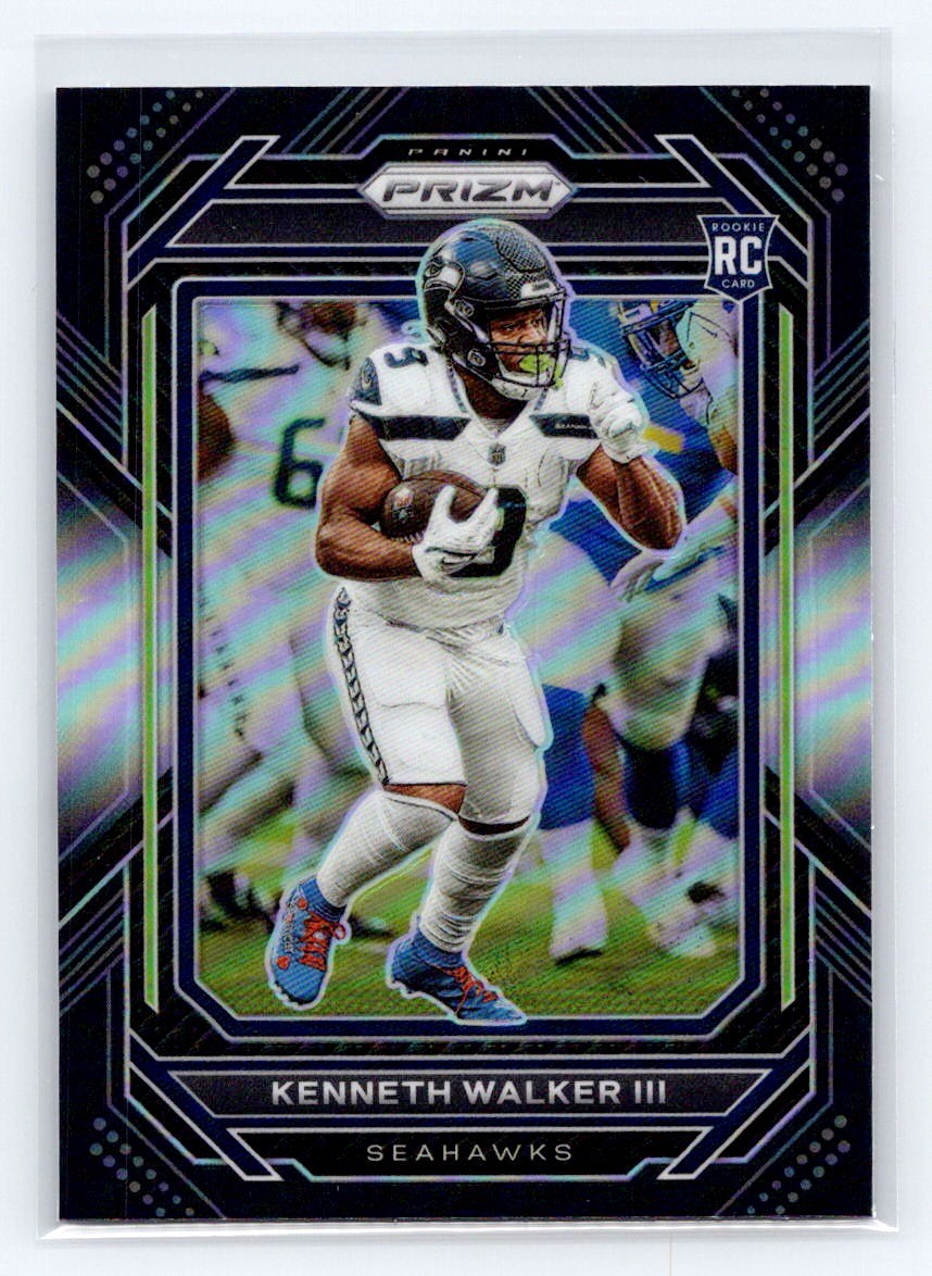 2022 Panini Chronicles #PB-19 Kenneth Walker III Prizm Black Silver RC Seahawks