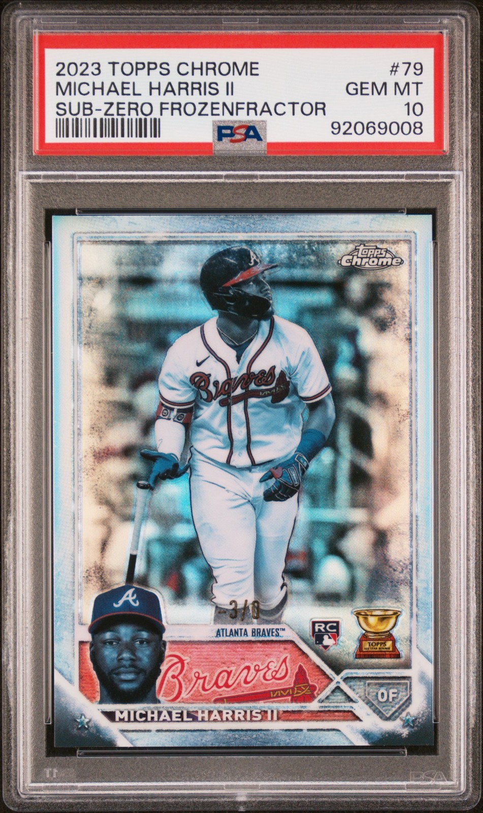 2023 Topps Chrome #79 Michael Harris II Rookie Sub-Zero FrozenFractor /5 PSA 10