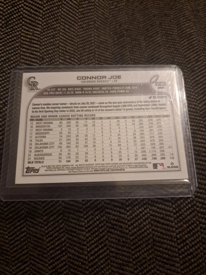 2022 Topps Chrome Update Series - #USC33 Connor Joe - Image 2 of 2