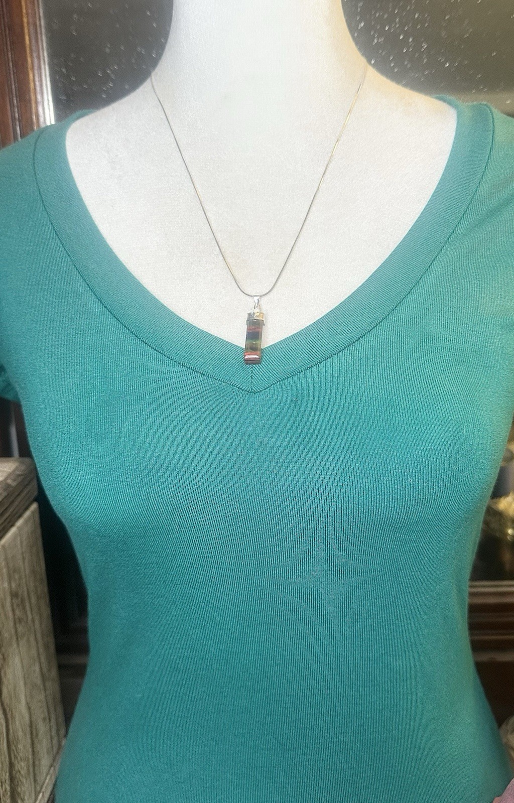 Gorgeous Rainbow Rectangular Ammolite Doublet 925… - image 13