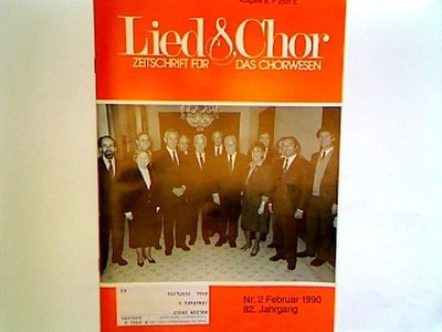 MGV Eintracht Watzenborn-Steinberg  - 2. Heft 1990 : Lied und Chor : Zeitschrift
