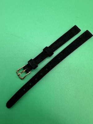 Vintage Original Women 1950\'s Omega 8mm Leather Band Strap With Buckle Omega Ladies Vintage Ladies Watch with Bullhorn Lugs in Gold  main image 3