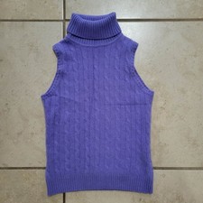 Lord Taylor Women Two Ply Cashmere Cable Knit Vest Size Medium