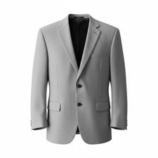 Stafford Men's Light Grey Micro Check Three Button Blazer Jacket Business Casual