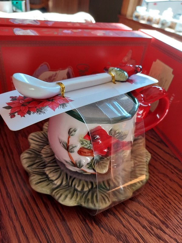 Cardinal tea cup/saucer and spoon set with 60 assorted tea bags New
