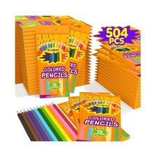 504 Count Colored Pencils for Kids - 42 Packs Pre-sharpened Color Pencils Bul...