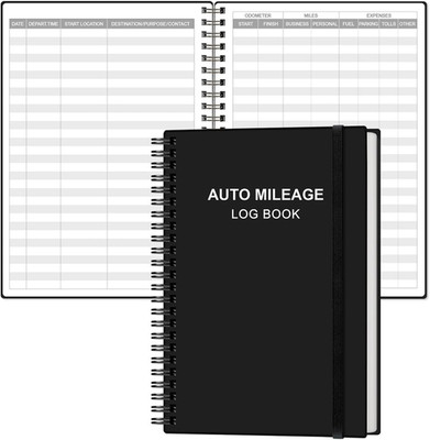 Auto Mileage Log Book   Vehicle Maintenance Log Book, Miles Log Book for Car wit