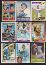 1974 Rookie-1984 Charlie Moore Baseball Card Lot (9) Milwaukee Brewers