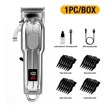 Cordless Professional Hair Clippers Trimmer Kit Men Cutting Machine Barber Salon