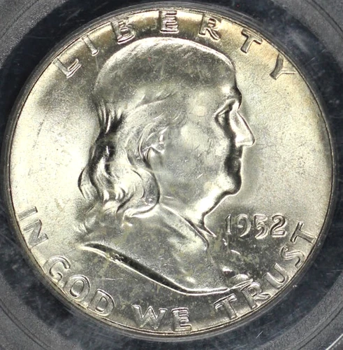 1952 FRANKLIN HALF DOLLAR PCGS MS 64 FULL BELL LINES NICE SILVER SATIN LUSTER