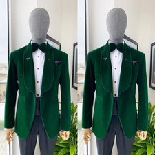 Prom Party Men Suits Velvet Shawl Lapel Dinner Single Breasted Formal Wedding