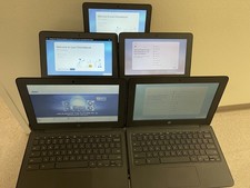 Lot of 5 HP Chromebook 11 G6 EE Intel Celeron N3350 1.1GHz 4GB RAM 16GB SSD