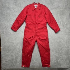 Vintage Lee Coveralls Mens Large Red Insulated Quilted Workwear USA 80s