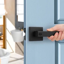 Matte Black Square Door Lever Handle Privacy Passage Dummy Keyless Interior Lock