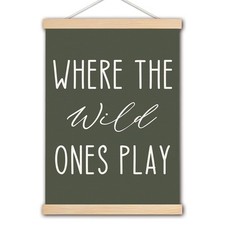 Green Nursery Wall Art Poster, Playroom Wall Decor, Where the Wild Ones Play ...