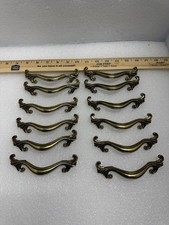 12 Vintage Antique Keeler Brass Co. Onate Cabinet Drawer Handles Pulls (92)