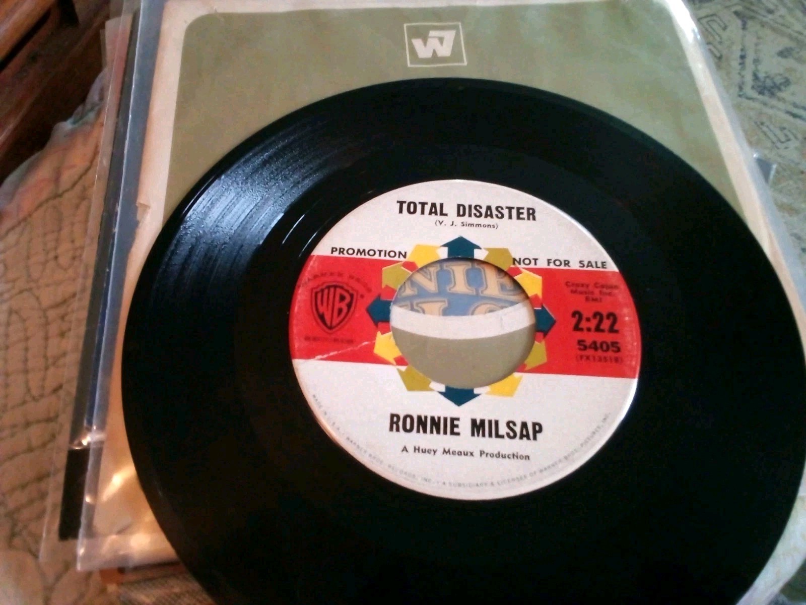 Ronnie Milsap- Total Disaster / It Went To Your Head 45 Record VG+ D.J. Copy NFS